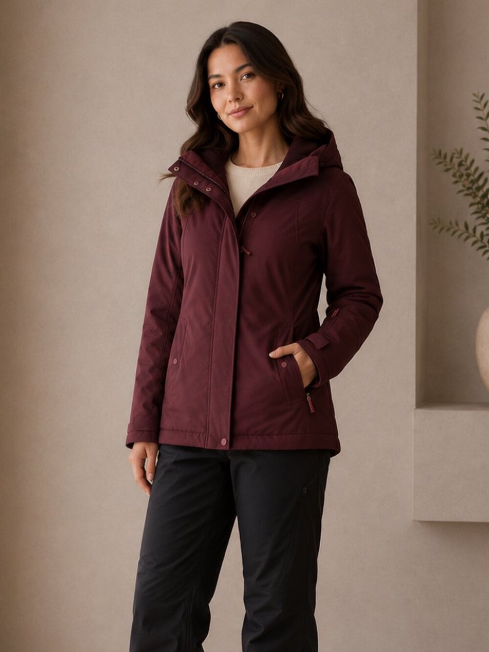 Burton Jet Set Maroon Snowboard Ski Jacket DRYRIDE ThermacoreEco Small 0401